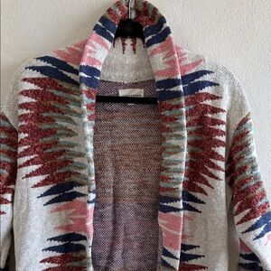 Lucky Brand Multicolor Open Front Cardigan